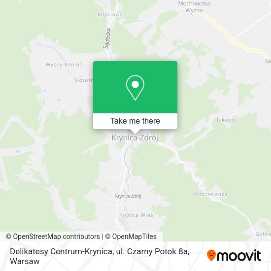 Delikatesy Centrum-Krynica, ul. Czarny Potok 8a map