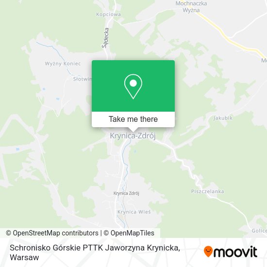 Карта Schronisko Górskie PTTK Jaworzyna Krynicka