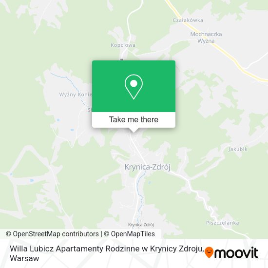 Willa Lubicz Apartamenty Rodzinne w Krynicy Zdroju map