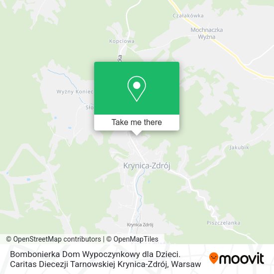 Bombonierka Dom Wypoczynkowy dla Dzieci. Caritas Diecezji Tarnowskiej Krynica-Zdrój map