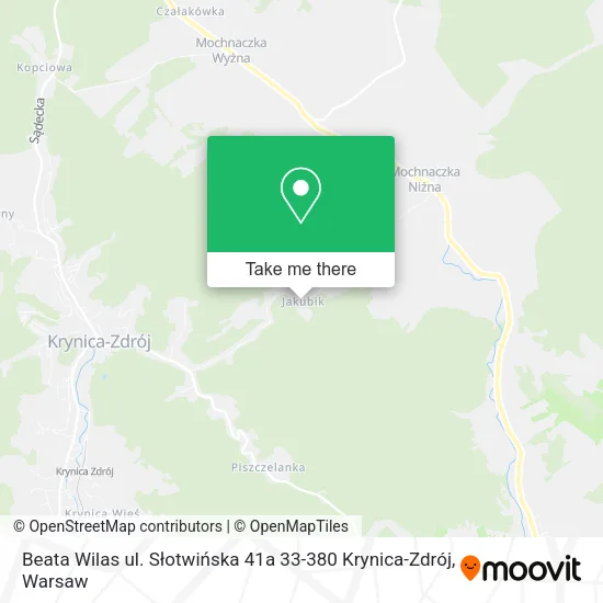 Карта Beata Wilas ul. Słotwińska 41a 33-380 Krynica-Zdrój
