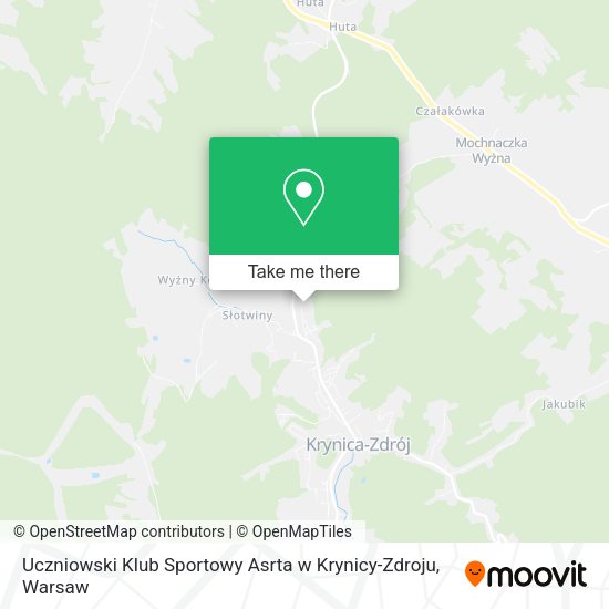 Карта Uczniowski Klub Sportowy Asrta w Krynicy-Zdroju