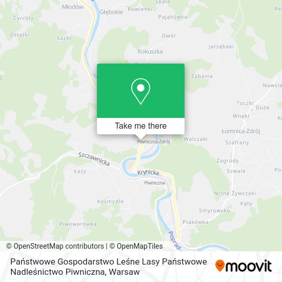 Państwowe Gospodarstwo Leśne Lasy Państwowe Nadleśnictwo Piwniczna map