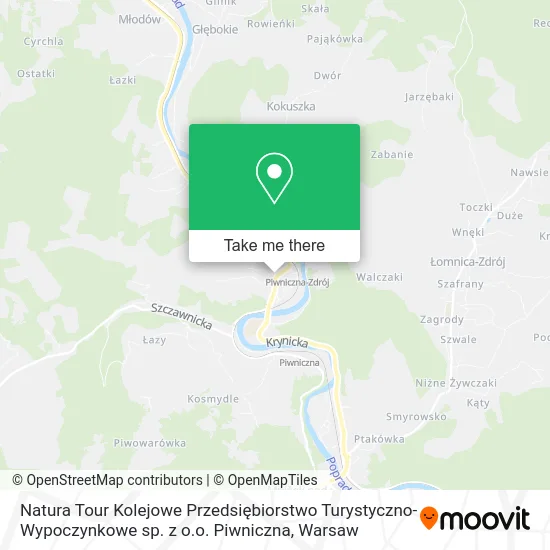 Natura Tour Kolejowe Przedsiębiorstwo Turystyczno-Wypoczynkowe sp. z o.o. Piwniczna map