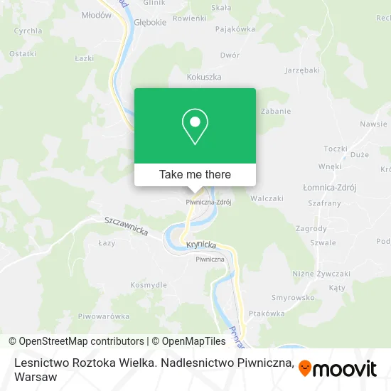 Карта Lesnictwo Roztoka Wielka. Nadlesnictwo Piwniczna