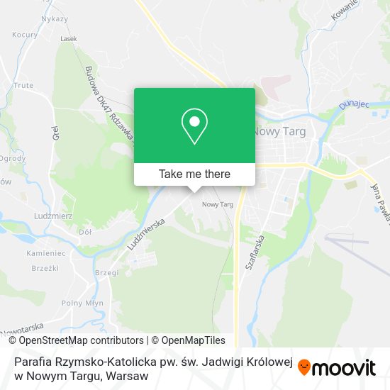 Parafia Rzymsko-Katolicka pw. św. Jadwigi Królowej w Nowym Targu map