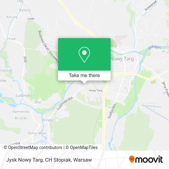 Карта Jysk Nowy Targ, CH Stopiak