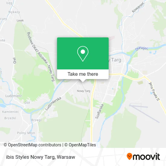 Карта ibis Styles Nowy Targ