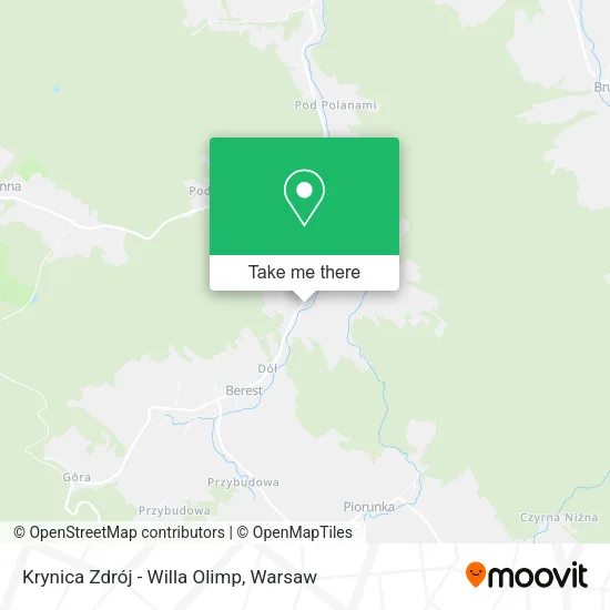 Карта Krynica Zdrój - Willa Olimp
