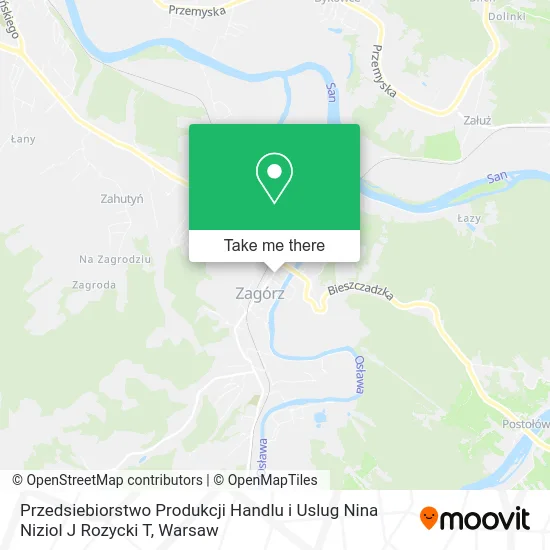 Карта Przedsiebiorstwo Produkcji Handlu i Uslug Nina Niziol J Rozycki T