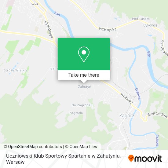 Карта Uczniowski Klub Sportowy Spartanie w Zahutyniu