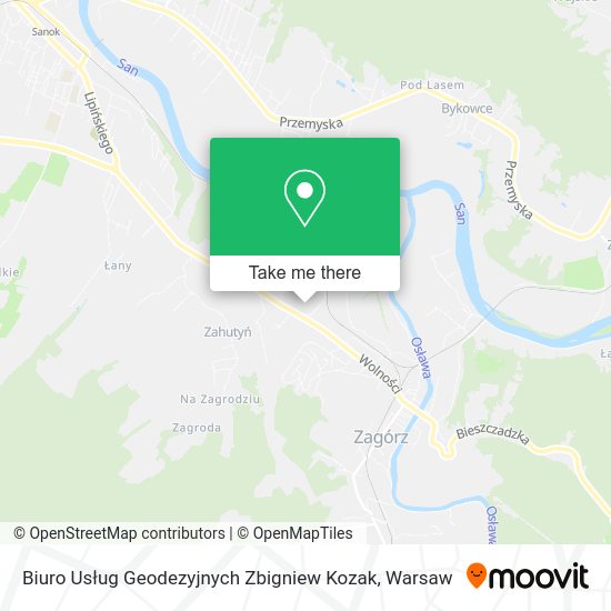 Biuro Usług Geodezyjnych Zbigniew Kozak map