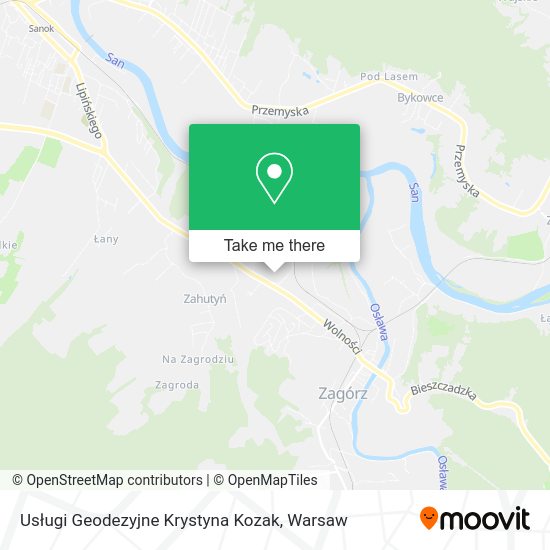 Usługi Geodezyjne Krystyna Kozak map