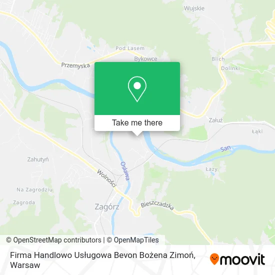 Карта Firma Handlowo Usługowa Bevon Bożena Zimoń