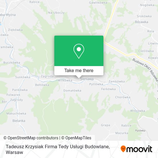 Tadeusz Krzysiak Firma Tedy Usługi Budowlane map