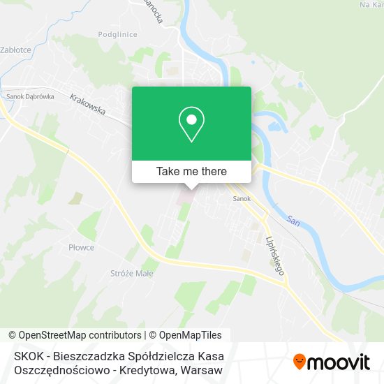 SKOK - Bieszczadzka Spółdzielcza Kasa Oszczędnościowo - Kredytowa map