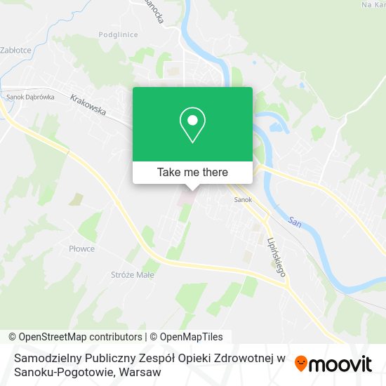 Samodzielny Publiczny Zespół Opieki Zdrowotnej w Sanoku-Pogotowie map