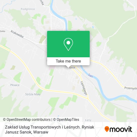 Zakład Usług Transportowych i Leśnych. Ryniak Janusz Sanok map