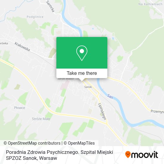 Карта Poradnia Zdrowia Psychicznego. Szpital Miejski SPZOZ Sanok