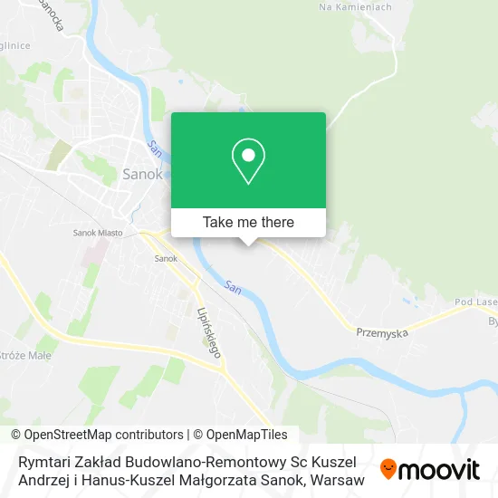 Rymtari Zakład Budowlano-Remontowy Sc Kuszel Andrzej i Hanus-Kuszel Małgorzata Sanok map