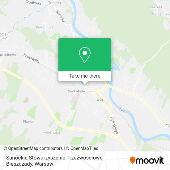 Sanockie Stowarzyszenie Trzeźwościowe Bieszczady map