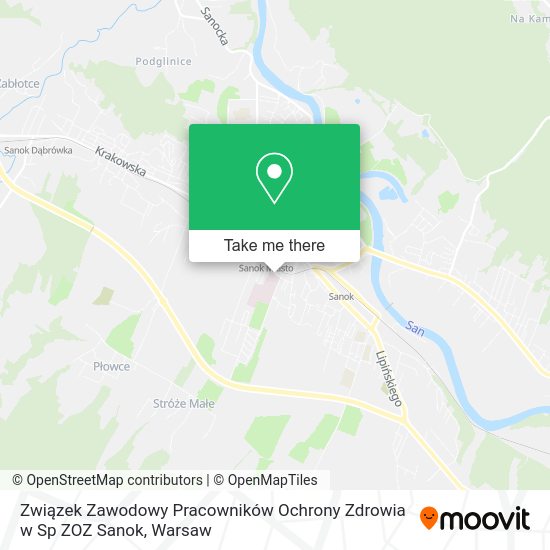 Związek Zawodowy Pracowników Ochrony Zdrowia w Sp ZOZ Sanok map