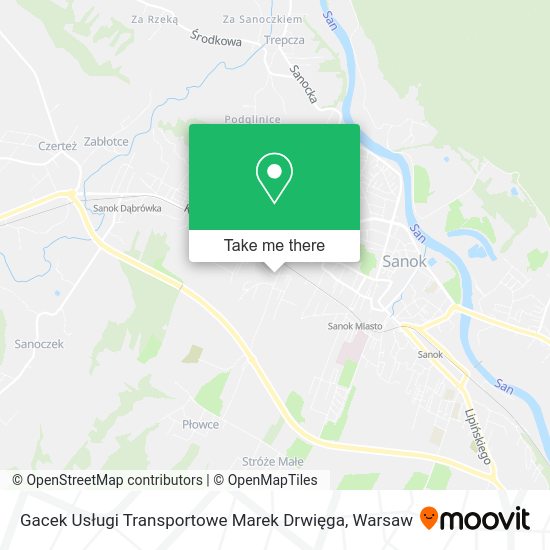 Gacek Usługi Transportowe Marek Drwięga map