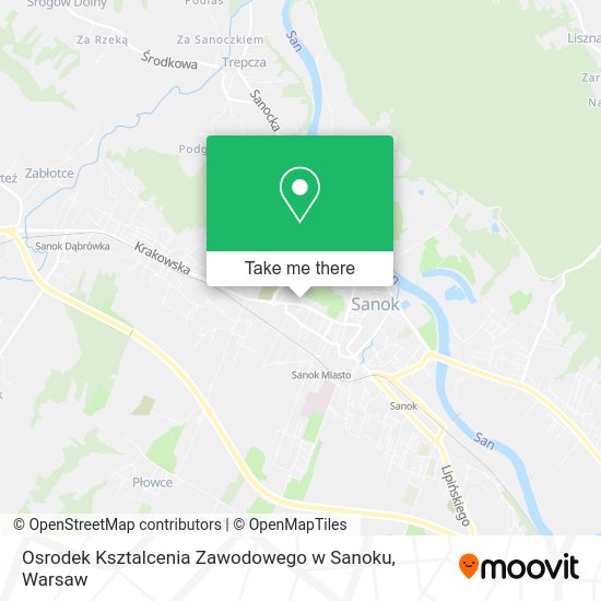 Osrodek Ksztalcenia Zawodowego w Sanoku map