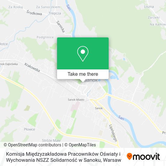 Komisja Międzyzakładowa Pracowników Oświaty i Wychowania NSZZ Solidarność w Sanoku map