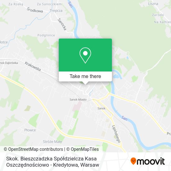 Skok. Bieszczadzka Spółdzielcza Kasa Oszczędnościowo - Kredytowa map