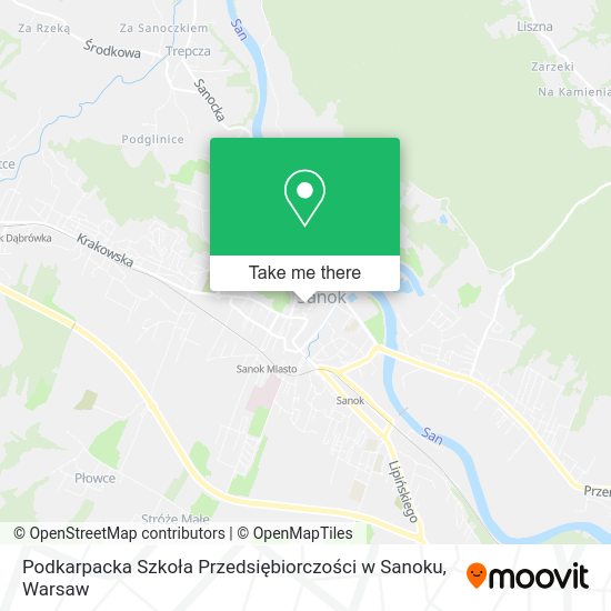 Podkarpacka Szkoła Przedsiębiorczości w Sanoku map