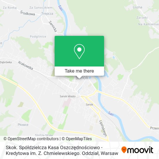 Skok. Spółdzielcza Kasa Oszczędnościowo - Kredytowa im. Z. Chmielewskiego. Oddział map