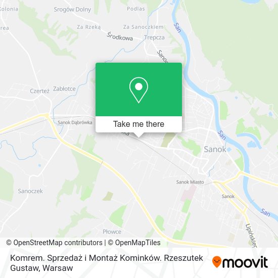 Komrem. Sprzedaż i Montaż Kominków. Rzeszutek Gustaw map