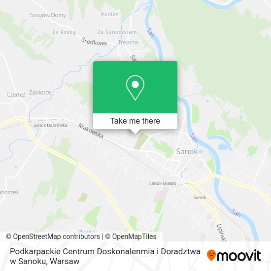 Карта Podkarpackie Centrum Doskonalenmia i Doradztwa w Sanoku