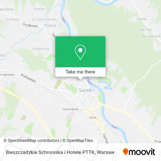 Карта Bieszczadzkie Schroniska i Hotele PTTK