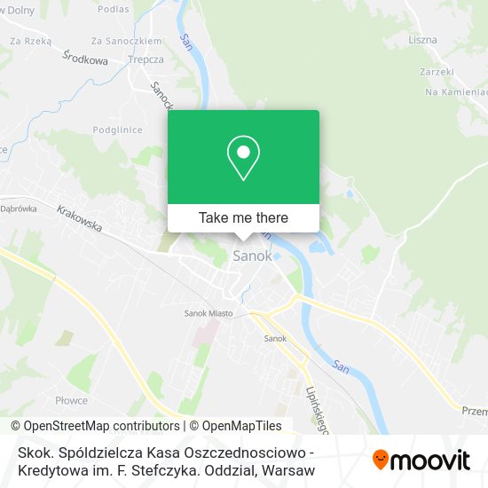 Skok. Spóldzielcza Kasa Oszczednosciowo - Kredytowa im. F. Stefczyka. Oddzial map