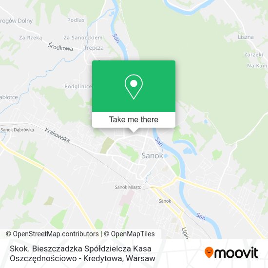 Skok. Bieszczadzka Spółdzielcza Kasa Oszczędnościowo - Kredytowa map