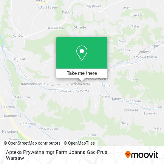 Карта Apteka Prywatna mgr Farm.Joanna Gac-Prus