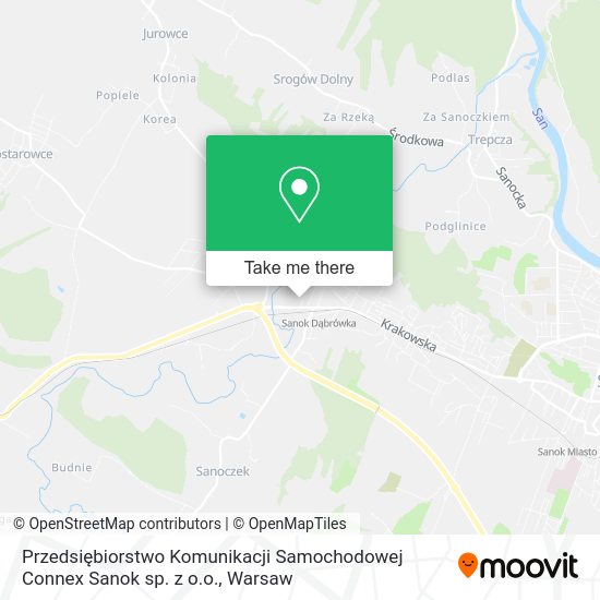 Карта Przedsiębiorstwo Komunikacji Samochodowej Connex Sanok sp. z o.o.