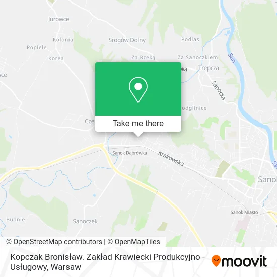 Карта Kopczak Bronisław. Zakład Krawiecki Produkcyjno - Usługowy