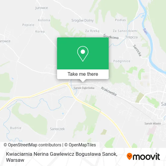 Карта Kwiaciarnia Nerina Gawlewicz Bogusława Sanok