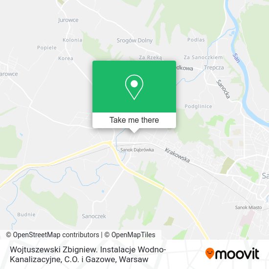 Wojtuszewski Zbigniew. Instalacje Wodno-Kanalizacyjne, C.O. i Gazowe map