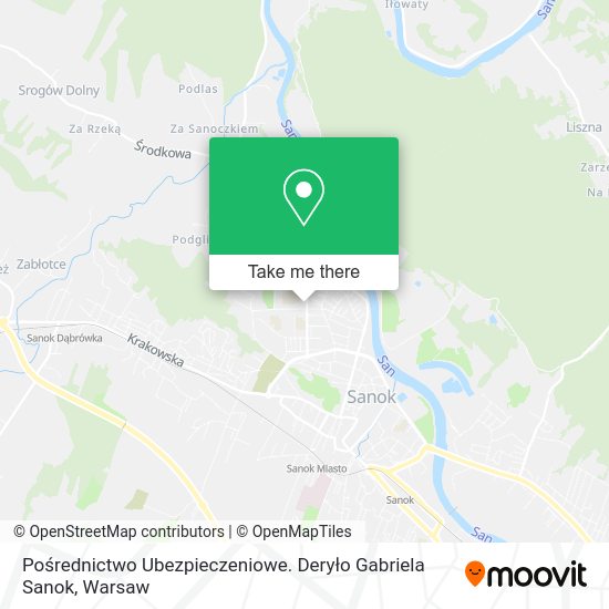 Pośrednictwo Ubezpieczeniowe. Deryło Gabriela Sanok map