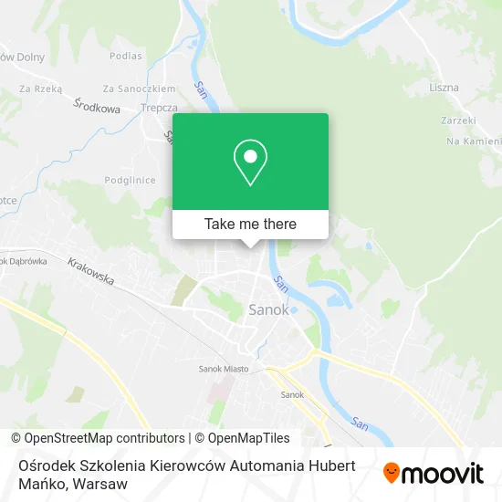 Карта Ośrodek Szkolenia Kierowców Automania Hubert Mańko