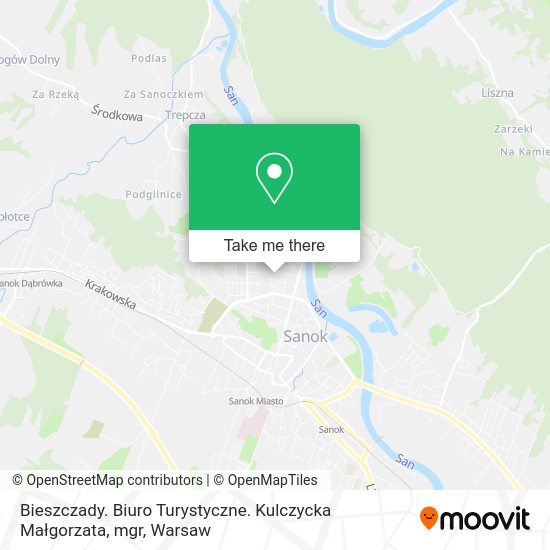 Bieszczady. Biuro Turystyczne. Kulczycka Małgorzata, mgr map