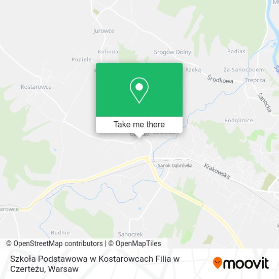 Szkoła Podstawowa w Kostarowcach Filia w Czerteżu map