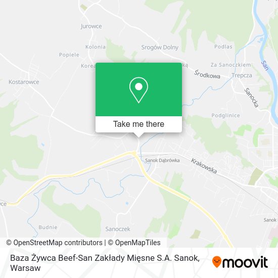 Baza Żywca Beef-San Zakłady Mięsne S.A. Sanok map