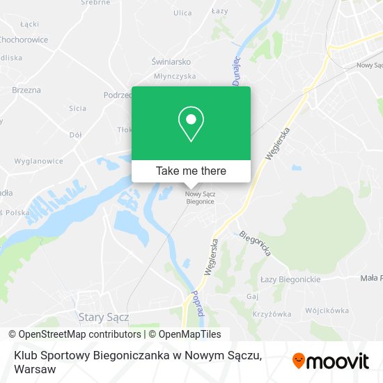 Klub Sportowy Biegoniczanka w Nowym Sączu map