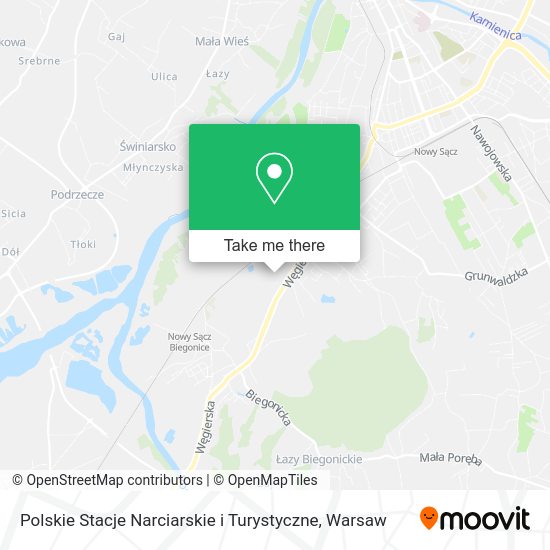 Polskie Stacje Narciarskie i Turystyczne map