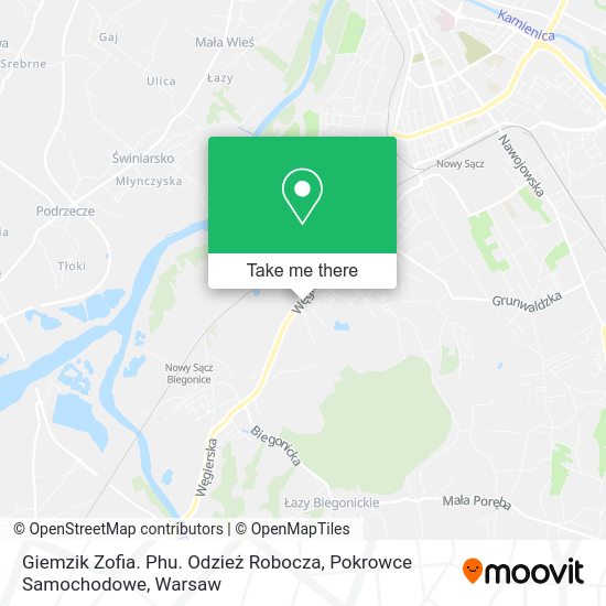 Giemzik Zofia. Phu. Odzież Robocza, Pokrowce Samochodowe map